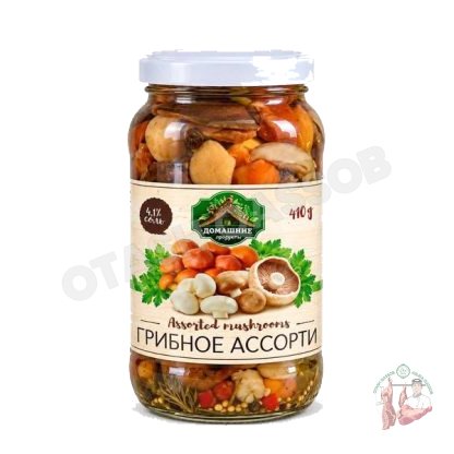 Ассорти из маринованных грибов – 410 г